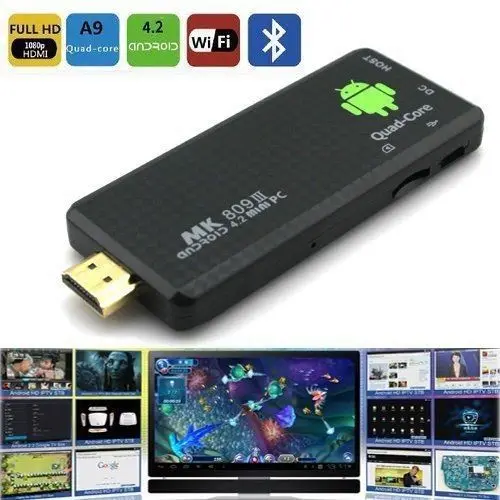 

New Smart Quad Core PC TV Box MK809 III RK3188 Android 4.2 HDMI WIFI Bluetooth