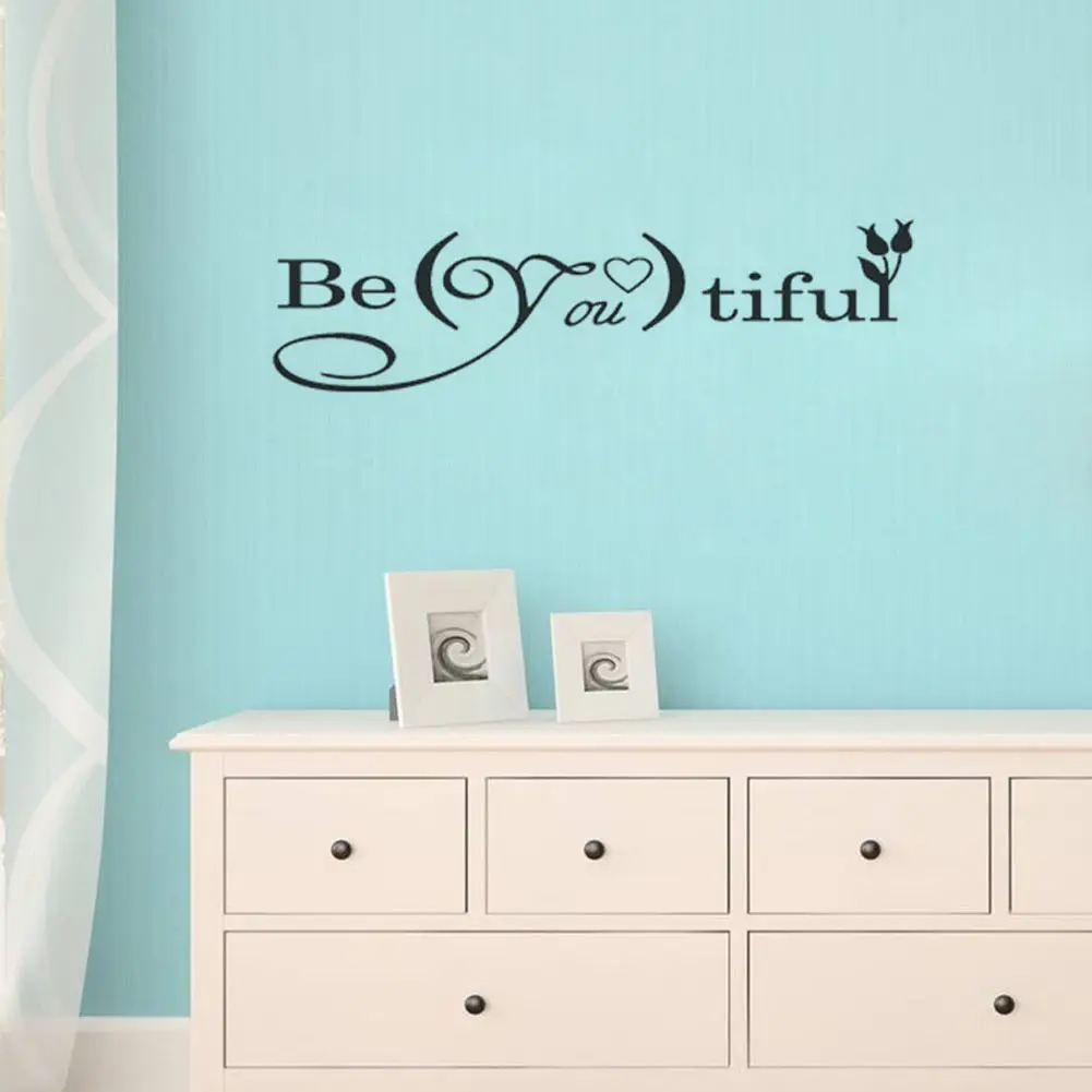 BE YOU TIFUL Quote Vinyl Wall Decal Lettering Decor Sticker Nursery