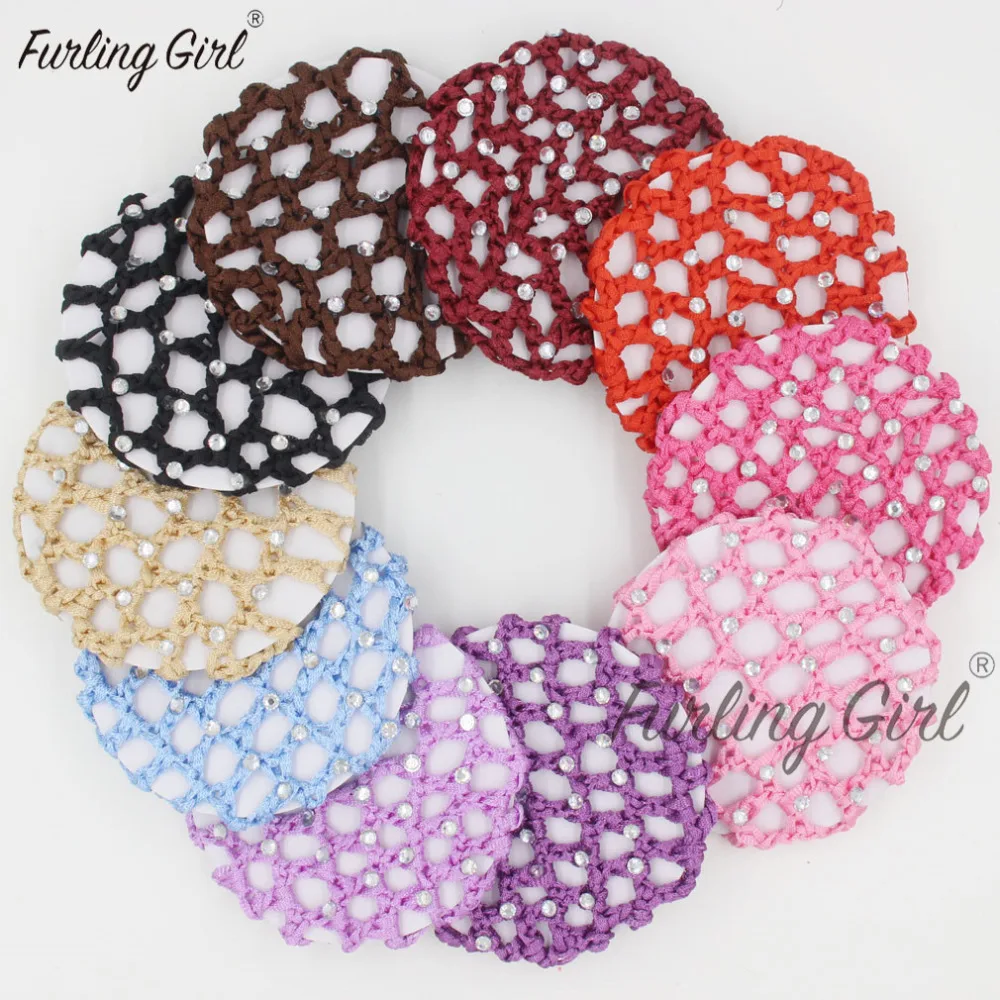 

Furling Girl 1PC Bun Cover Rhinestone Hair Net Ballet Dance