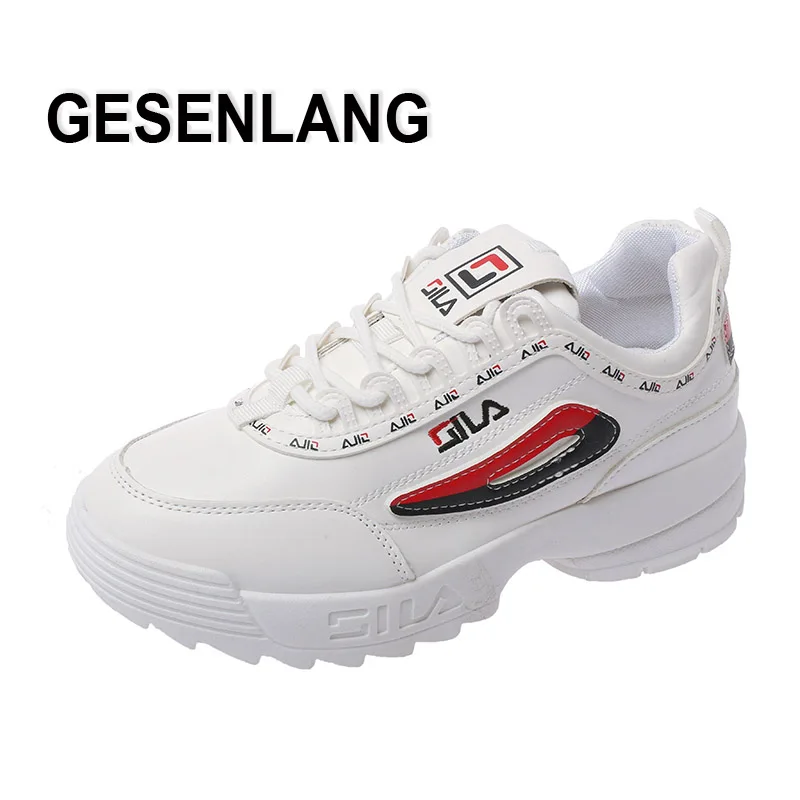 

2019 Women Leather Running Shoes Breathable Jogging Sporty Sneakers For Women Height Increasing Outdoor Walking Ladies Shoes New
