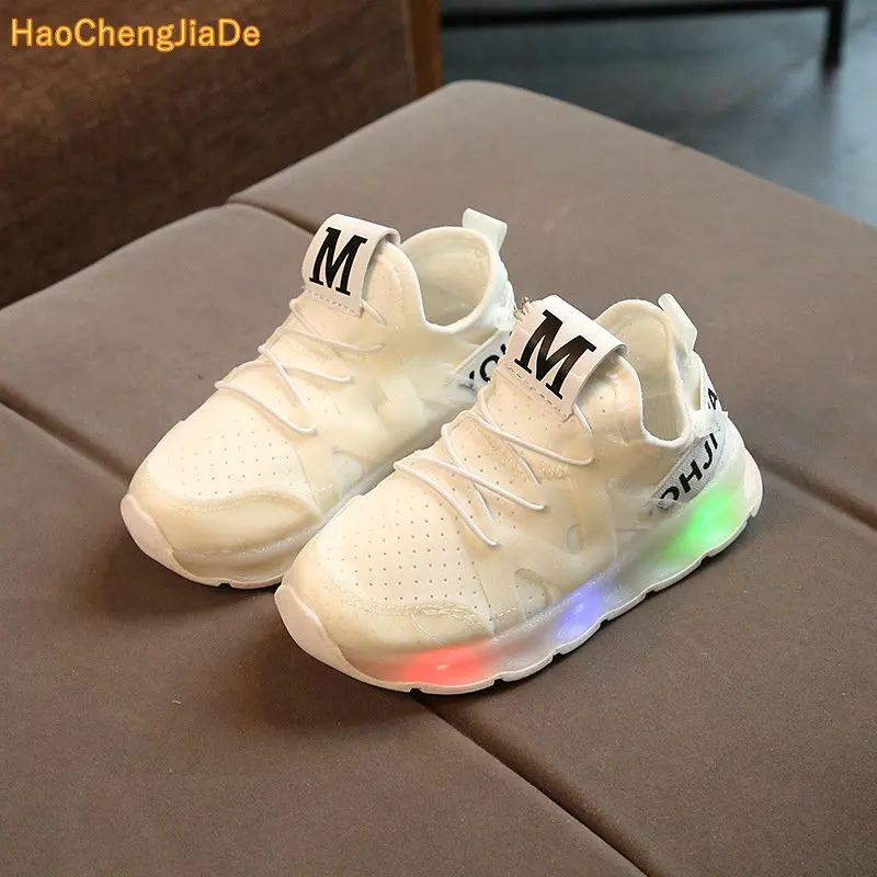 

2018 Led luminous Shoes For Boys girls Fashion Light Up Casual kids new simulation sole Glowing children sneakers Freeshipping