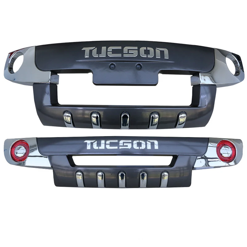 

JIOYNG For Hyundai Tucson 2005-2012 Front+ Rear Bumper Diffuser Bumpers Lip Protector Guard skid plate ABS Chrome finish