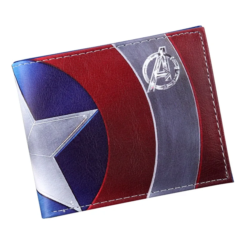 

Comics Marvel Avengers Superhero Captain America Shield Faux Leather Bifold Wallet ID Cash Purse