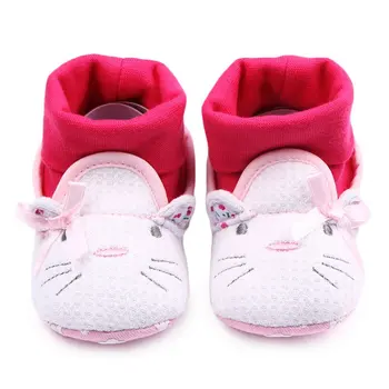

Baby Shoes Infant Bowknot Cat Pattern First Walker