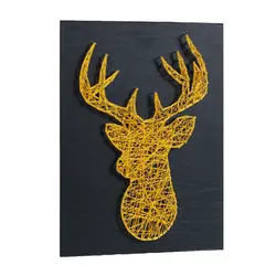 Бизнес подарок string art 3D Золотой олень Nordic Свадебные украшения пряжи обмотки ногтей украшение дома живопись DIY kit