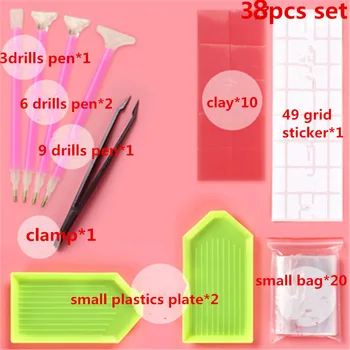 

38pcs/set Diamond Embroidery Accessories 5D DIY Diamond Painting Cross Stitch Tools Full Kits Rhinestones Boxes Cases
