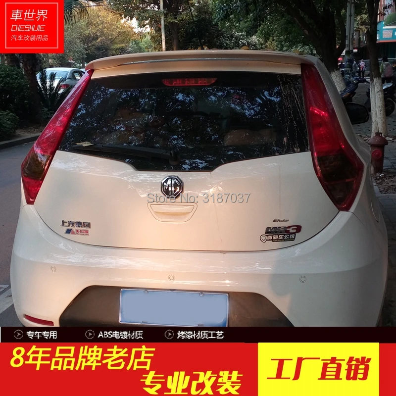 

For morris garages MG3 Spoiler 2011-2014 ABS Plastic Unpainted Color Rear Roof Spoiler Wing Trunk Lip Boot Cover Car Styling