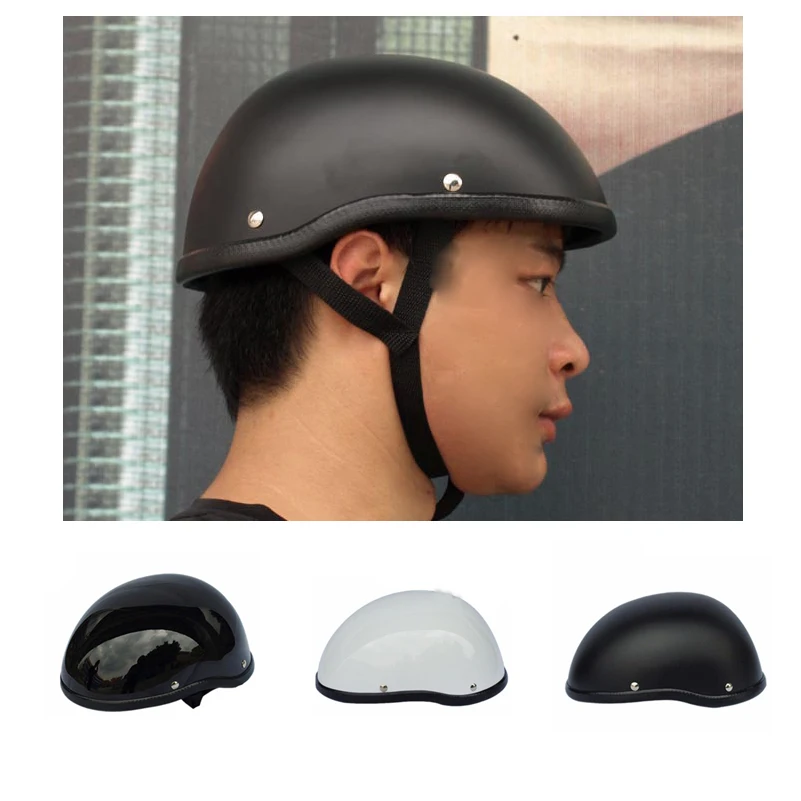 

Skull Cap Motorcycle Helmet Vintage Half Face Helmet Retro German Style chopper Cruiser 1Piece 57-62cm ABS Plastic Matte Black