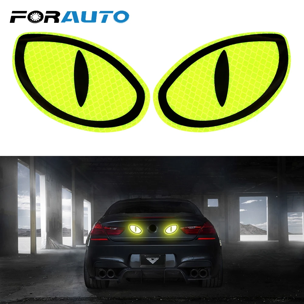 FORAUTO светоотрающей полосой 2 шт. автомобиль Стикеры Светоотражающая наклейка для