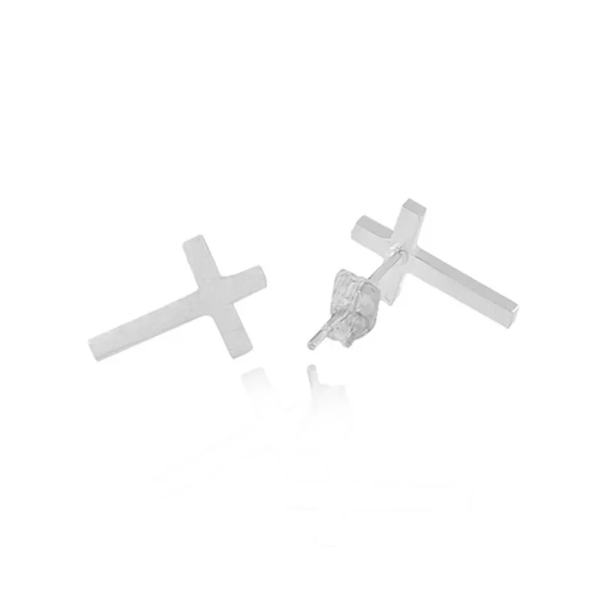 GORGEOUS TALE Gold Color Modern Cross Stud Earring For Women Punk Jewelry Set Stainless Steel Crucifix Chains Link Bracelet|Ювелирные