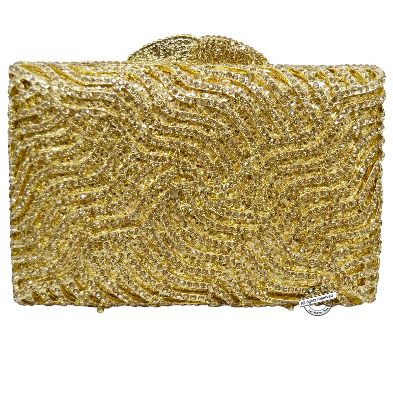 Laisc Золотой клатч ручной работы, уникальные Diamante вечерние сумки женские Роскошные Swarovski вечерние сцепления кошелек партия сумки SC159