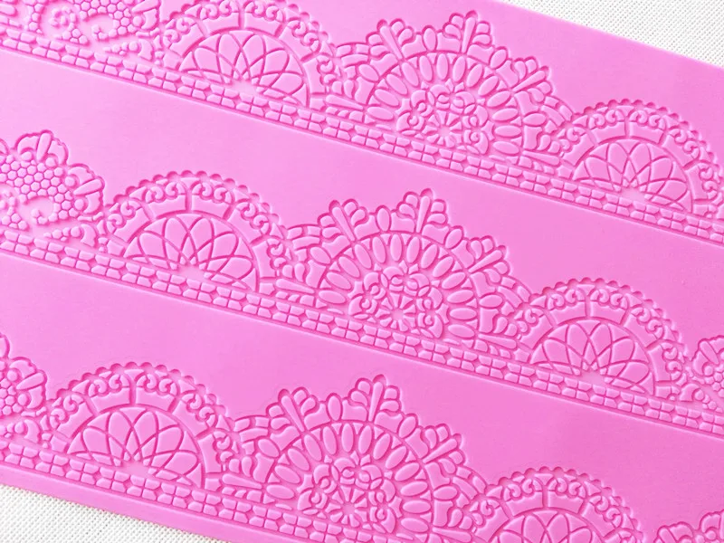 

MX095 3 even Flower Lace Mold Silicone Sugar Lace Pad Cake Brim Decoration Mold Kitchenware DIY Tool