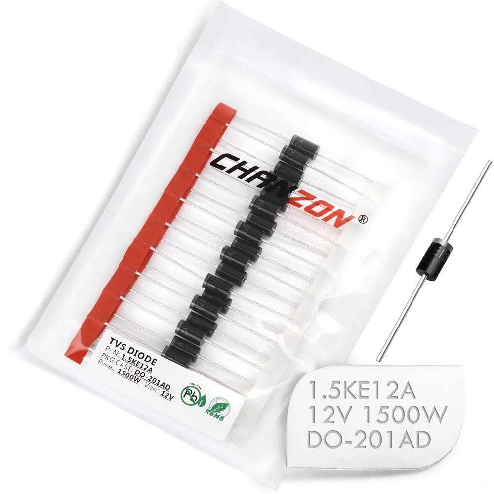 20 Pz Tvs Diodi 1.5 Ke12A 1.5 Ke12 1500 W 12 V Do-201Ad Do-27 Canale Unidirezionale 1500 Watt 12 Volt