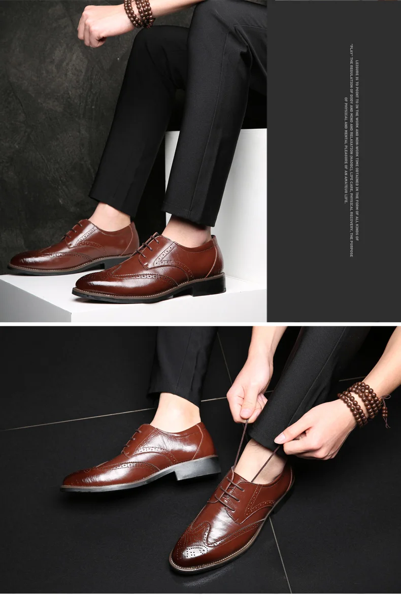 Misalwa/Роскошные Мужские броги размера плюс 38-48, кожаные оксфорды, свадебные, офисные, деловые, официальные Мужские модельные туфли на плоской подошве, Прямая поставка