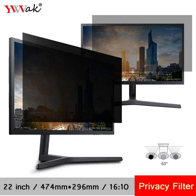 22 inch (474mm*296mm) Privacy Filter LCD Screen Protective film For 16:10 Widescreen Computer Laptop Notebook PC Monitors