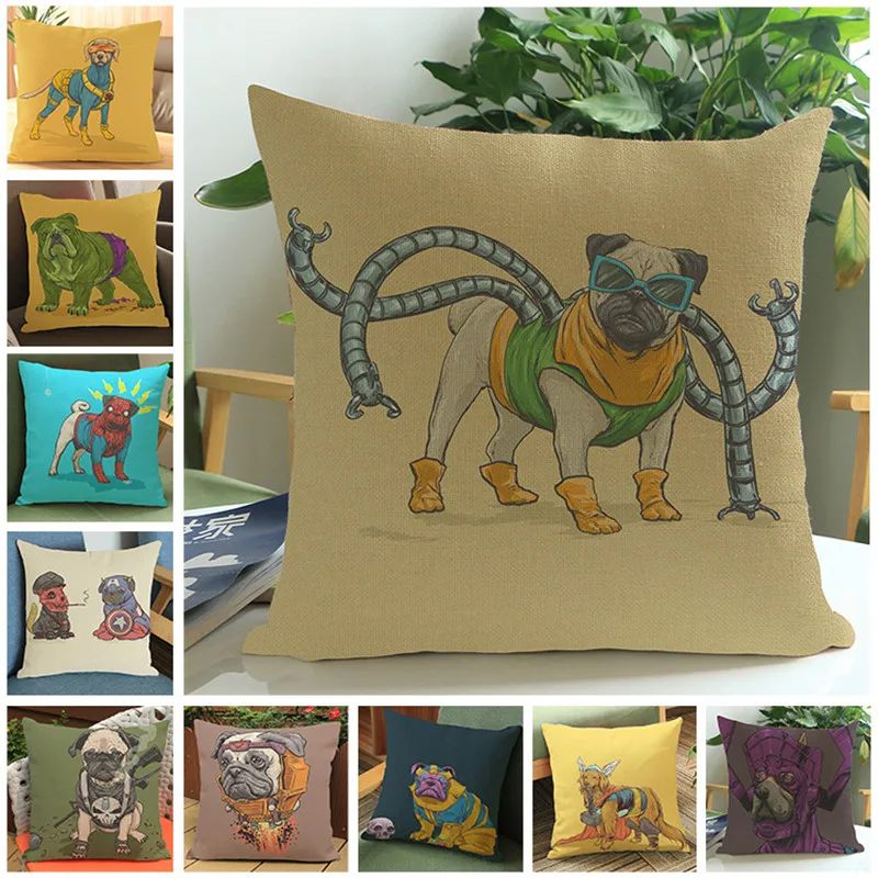 

Super hero dogs animal spider cartoon Pillow case Cushion Cover Home sofa hotel club coffee shop Decoration for children gift