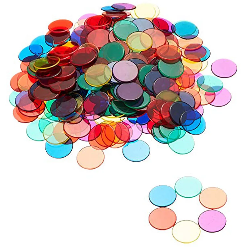 Baby counting toys Montessori Math Toys Learning Education 100pcs Learning Resources Color Plastic coin Bingo Chip Children Kids