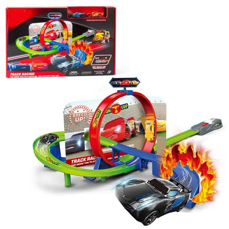 

Sports Car Track Set Brinquedo Educativo Car Track Exciting Coupe Back Pull Catapult Track Toy For Kids