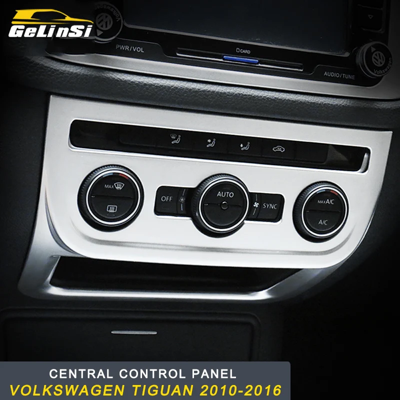 

GELINSI Car central control panel frame cover trim Sitcker for Volkswagen Tiguan 2010-2016