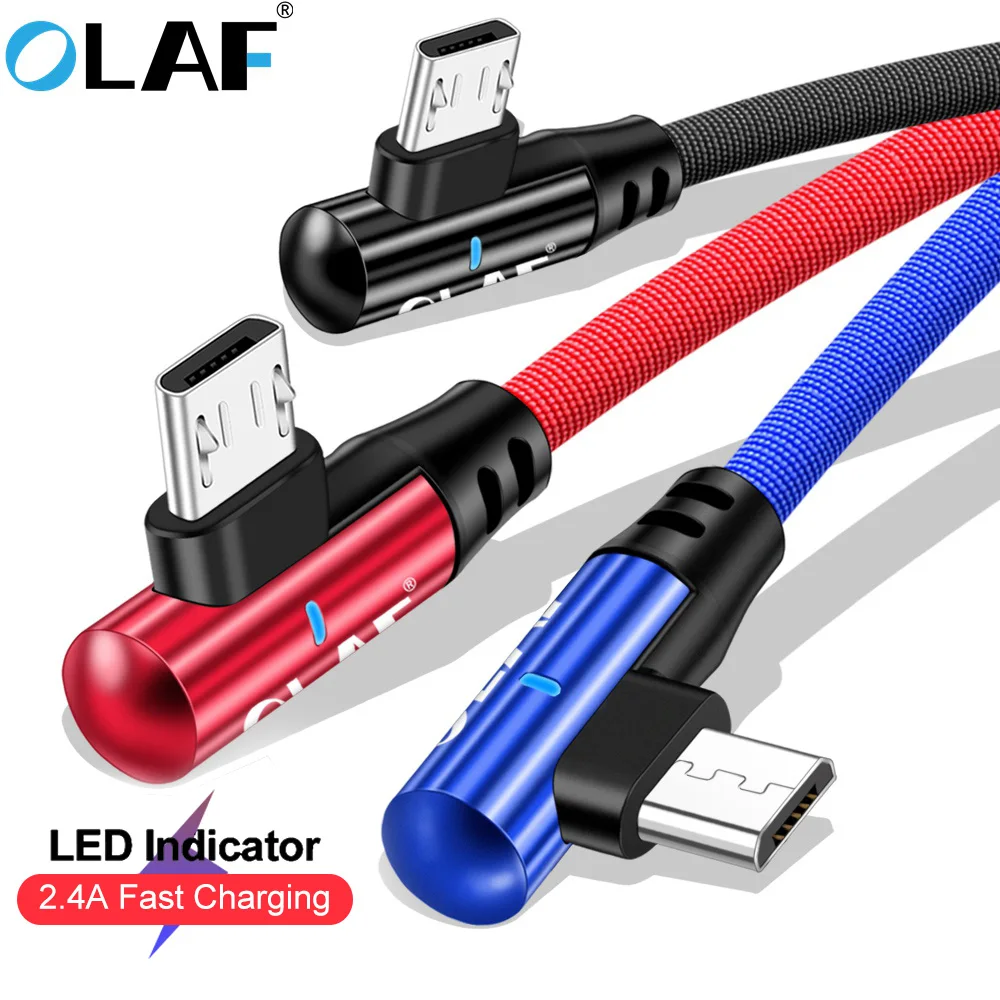 

OLAF 0.25M 1M 2M MICRO usb cable 90 Degree Fast Charging data Cord Charger For Samsung HTC LG huawei xiaomi Android Phone Cable