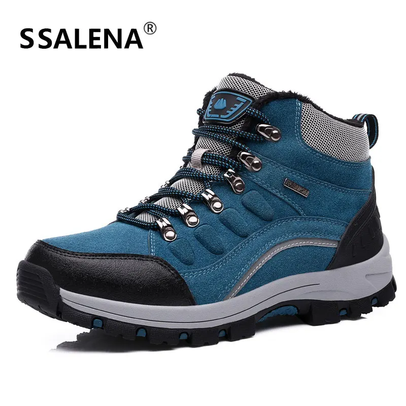 

Men Antiskid Hiking Shoes Male Outdoor Waterproof Breathable Trekking Shoes Men Wearable High Top Sneakers with Fur AA51838