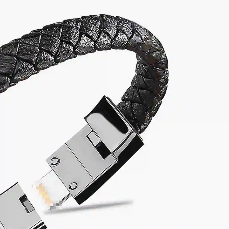 KISSCASE удобный портативный кожаный Micro USB браслет зарядное устройство данных зарядный кабель синхронизации для iPhone Xiaomi type-C кабель