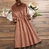 Mori girl fashion plaid dress 2022 spring new arrival corduroy long sleeve vintage dress for women ► Photo 1/5