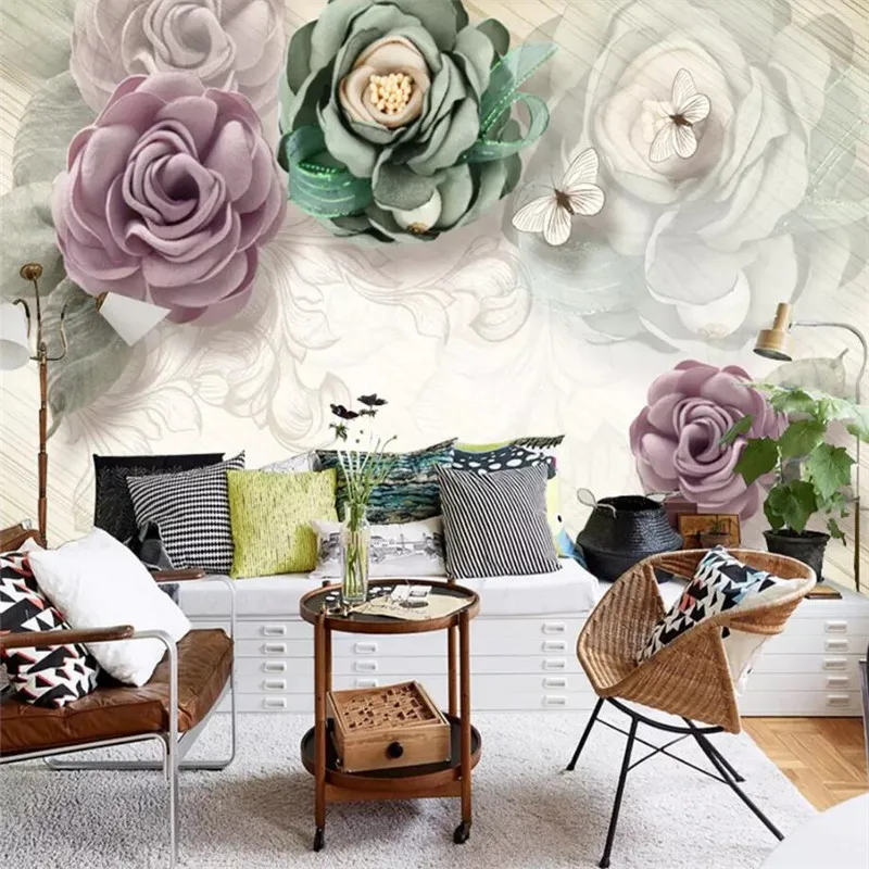 European stereo flower sofa TV background wall professional production mural factory wholesale wallpaper mural poster photo wall European stereo flower sofa TV background wall professional production mural factory wholesale wallpaper mural poster photo wall