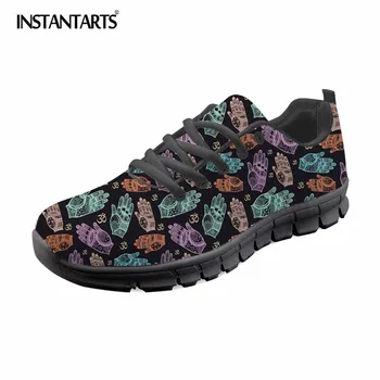 

INSTANTARTS Colorful Om Printed Casual Sneakers Women High Quality Flats Women's Shoes Lacing Breathable Light Shoes for Ladies