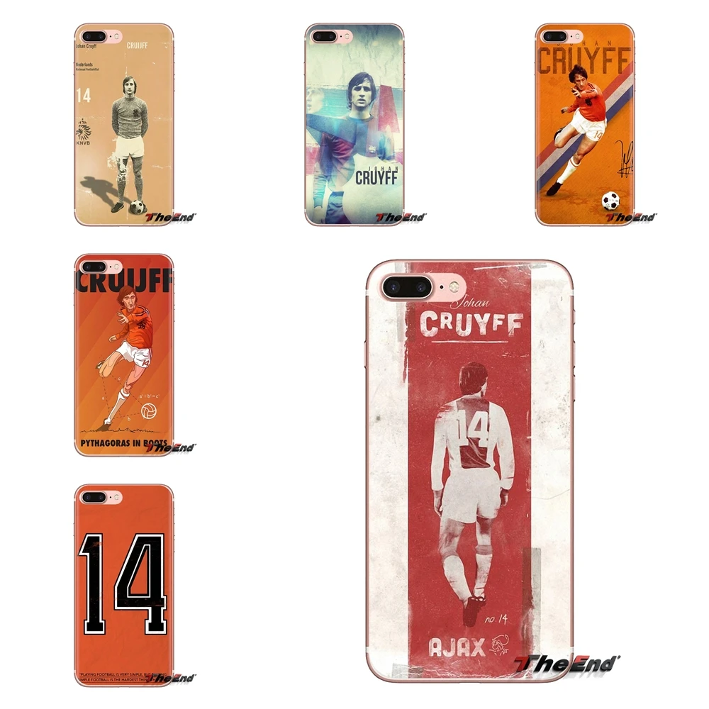 Для Sony Xperia Z Z1 Z2 Z3 Z5 compact M2 M4 M5 C4 E3 T3 XA Huawei Mate 7 8 Y3II чехол из ТПУ Football legends Dutch Johan Cruyff |