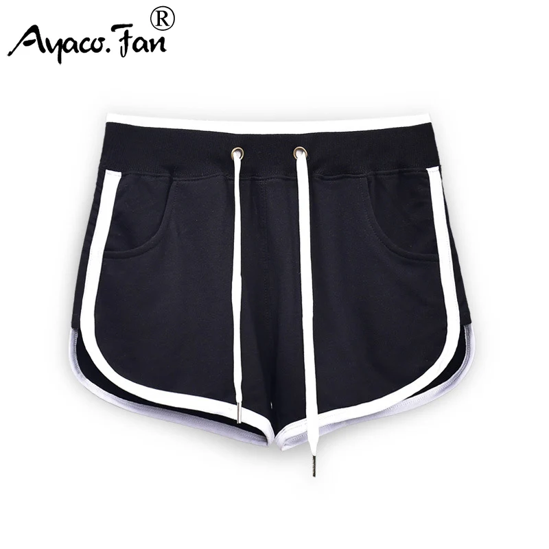 Summer Casual Shorts Woman 2019 New Elastic Waist Striped Shorts Female Black Loose Beach Sexy