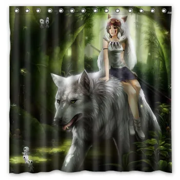 

Princess Mononoke shower curtain personalized badkamer gordijn drop shipping polyester waterproof shower curtain 71*71 inch