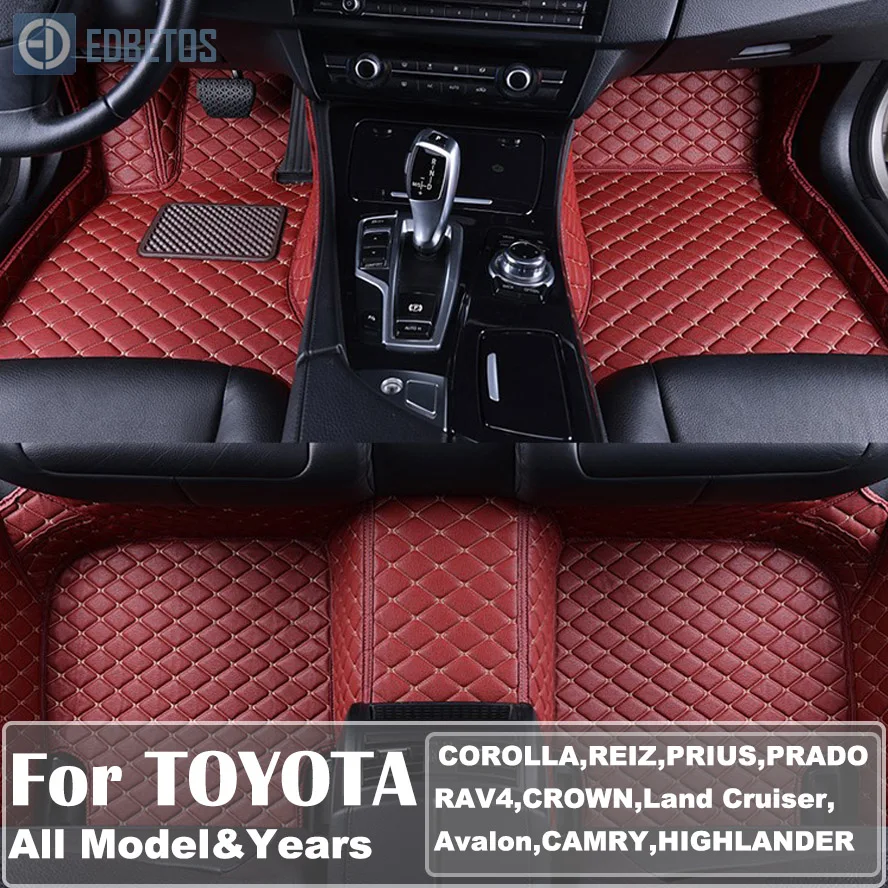

Custom Car Leather Floor Mats for Toyota 4Runner COROLLA LEVIN Alphard SEQUOIA AE86 Sienna All Models Waterproof Wire Floor Mat