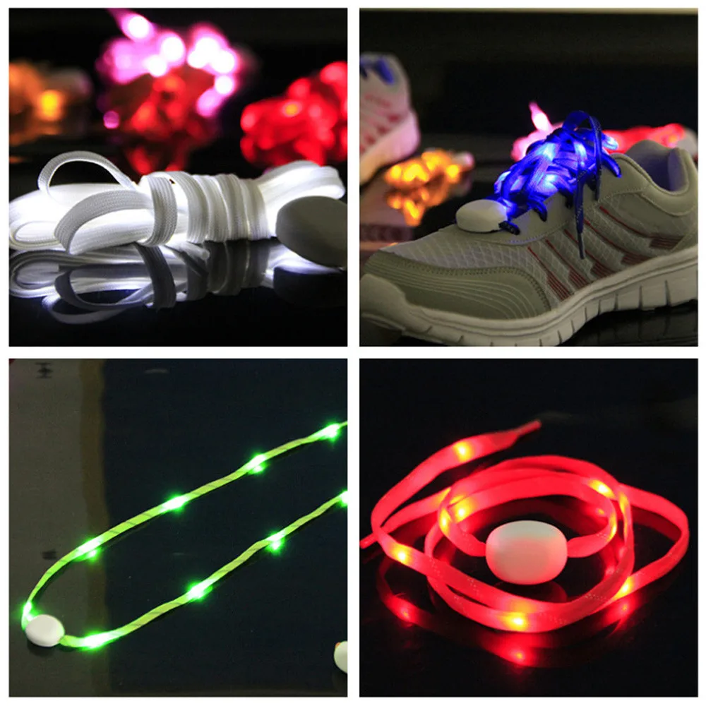 

Cool outdoor running cycling LED Luminous Shoelaces Light Night Safety Warning 3 Modes Colorful LED Flash Light Arm Bracelet