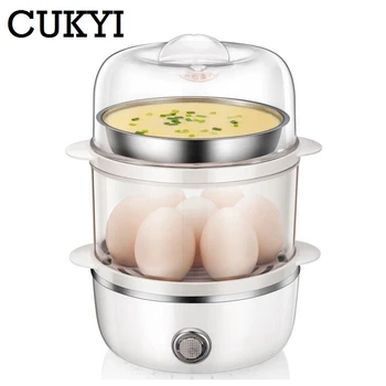 

CUKYI Multifunctional Electric 14 Egg Boilers WITH Frying pan Mini Steamer kitchen helper 360W 220V
