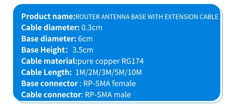 Маршрутизатор, антенна с магнитной основой, усилитель, RP-SMA, мужской, женский, wifi, кабель-удлинитель, внешний, 4g, 2,4g, сетевой маршрутизатор, удлинительные антенны