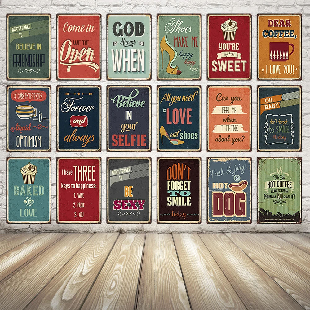 

Quote Motivational Shabby chic Metal painting Sign Poster Home Decor Bar Wall Claft Art Painting 20*30 CM Bar cafe home decor