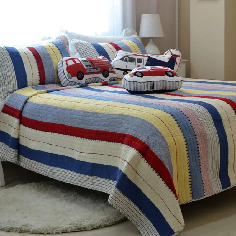 Chausub Bedspread 100 Cotton Quilts For Double Bed Stripe Quilt