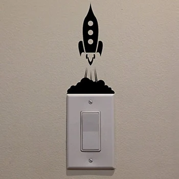 

Creative Launch Rocket Switch Sticker Living room Bedroom Decorative Wall Stickers Vinyl Waterproof Murals JG1401