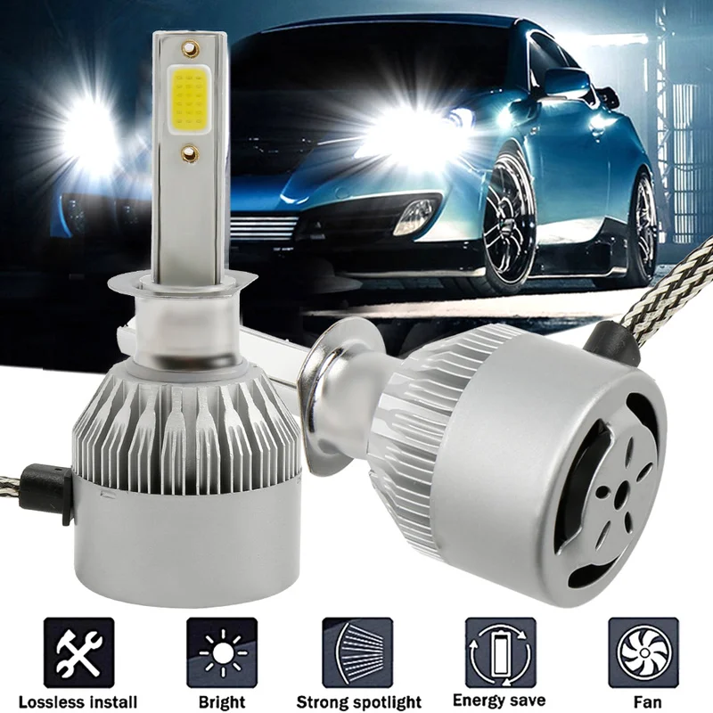 

2 Pcs H1 200W 20000LM Car LED Headlight Bulbs Conversion Kit Universal Automobiles Lamps