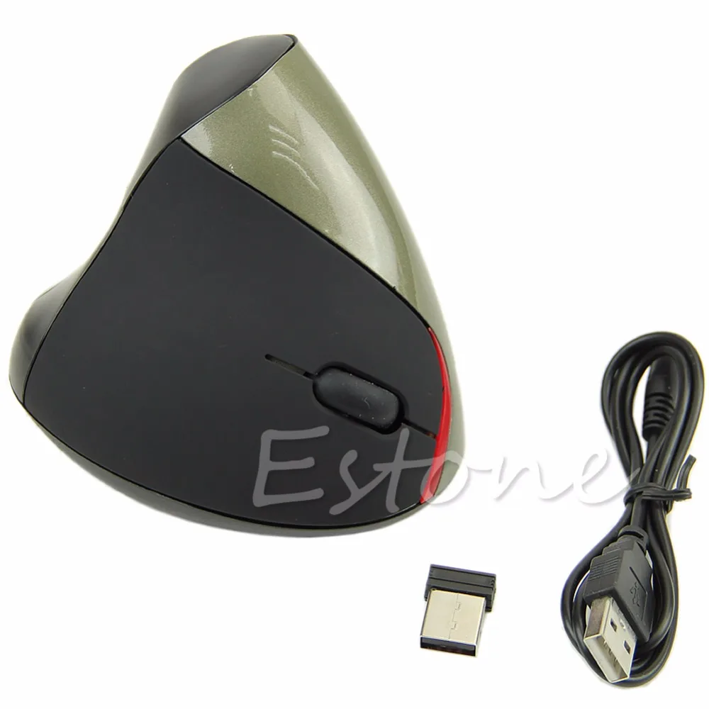 1 комплект эргономичный дизайн 1600 DPI Беспроводная USB Вертикальная оптическая мышь