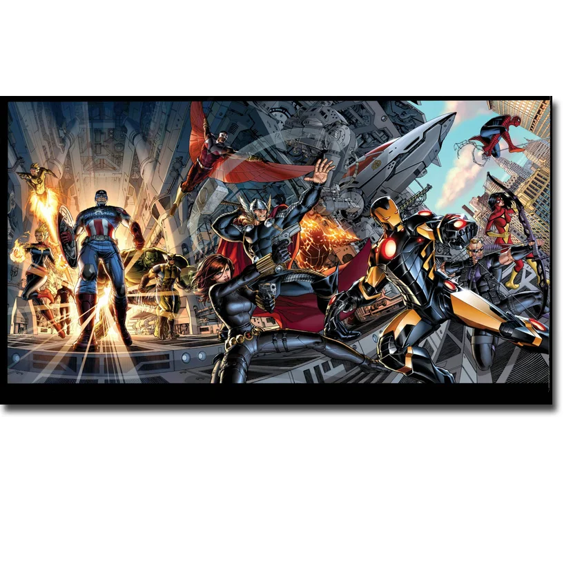 The Avengers 2 Superheroes Movie Silk Poster Print 13x24 24x43/" Hulk Iron Man