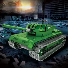Симулятор, Военный танк, пульт дистанционного управления, конструктор, главный боевой танк, Детский пазл, креативный подарок-игрушка для мальчика
