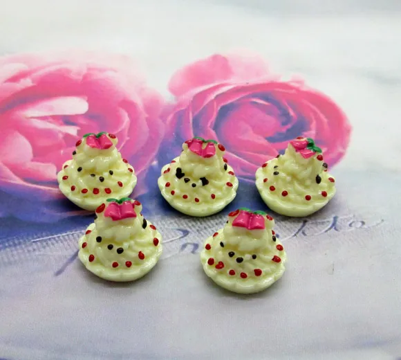 

20Pcs Resin Round Cakes Crafts Flatback Cabochon Scrapbooking Decorations Fit Hair Clips Embellishments Beads Diy