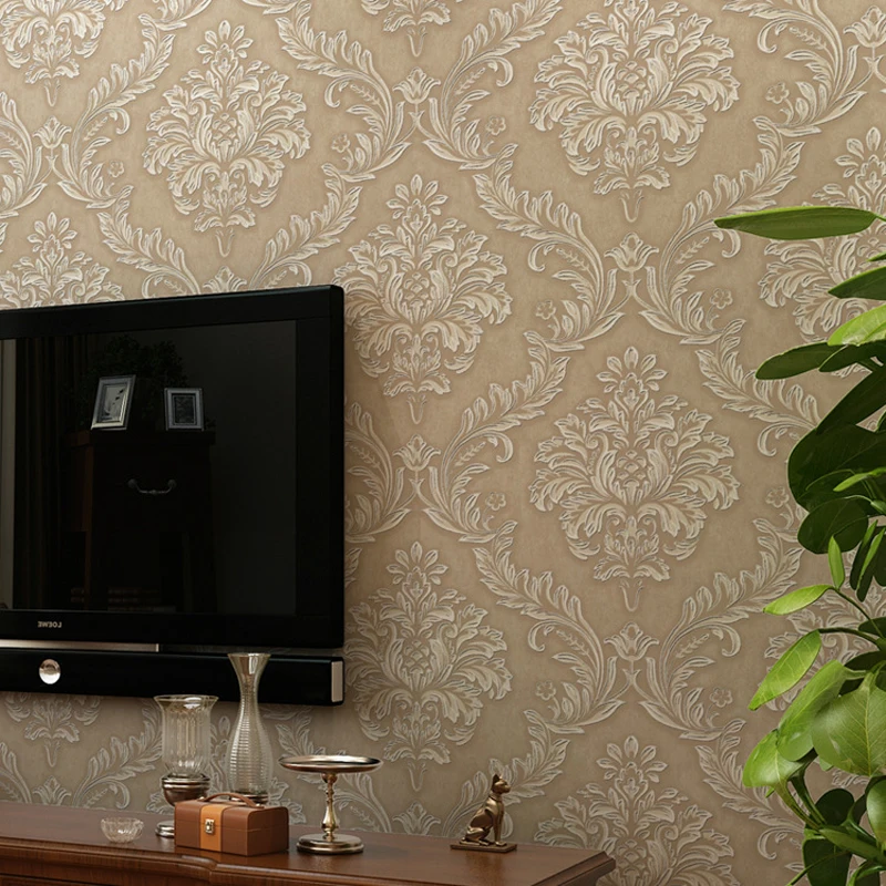 Modern European Style Floral Wall Papers Home Decor 3D Embossed Damask Wallpaper Roll Bedroom Living Room Sofa TV Background Modern European Style Floral Wall Papers Home Decor 3D Embossed Damask Wallpaper Roll Bedroom Living Room Sofa TV Background