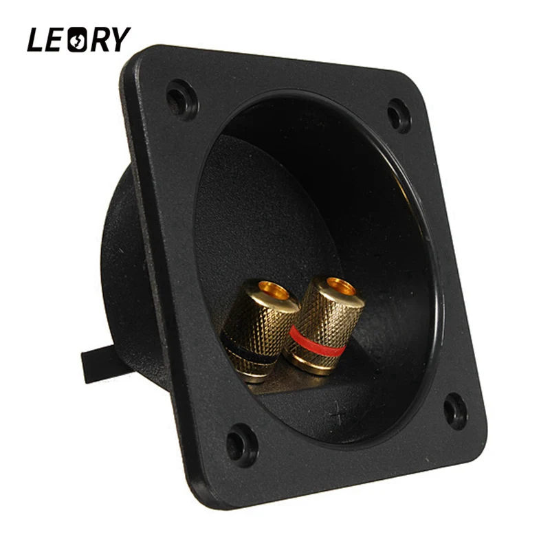 

LEORY Square Speaker Junction Box Recessed Speaker Terminal Board With 2 Copper Screw Binding Ports