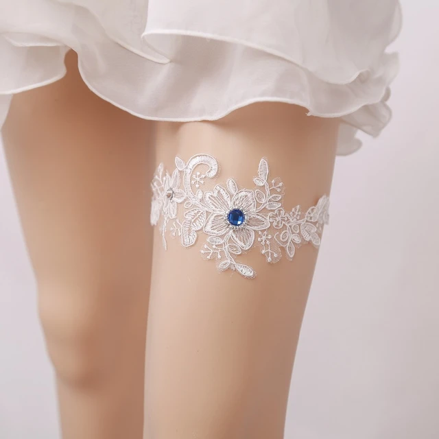 Giarrettiera matrimonio Blu Strass Bianco Ricamo Floreale Sexy Reggicalze  per Le Donne/Femmina/Sposa Anello Coscia Sposa Leg Giarrettiera 5311 -  AliExpress