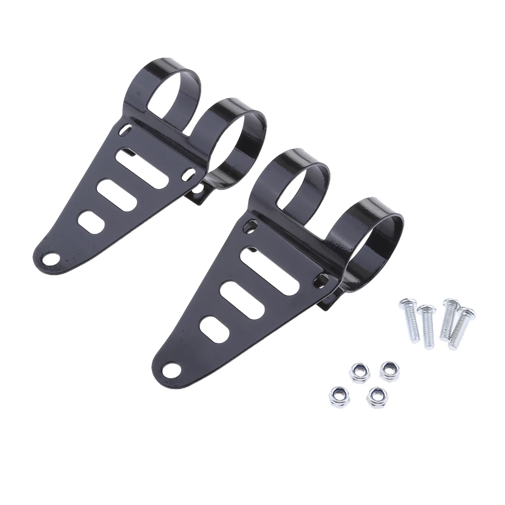 1 Pair Universal Metal Head Light Spot Light Fork Mounting Bracket For 41mm-43mm Fork Tubes Motorcycle Cafe Racers Etc