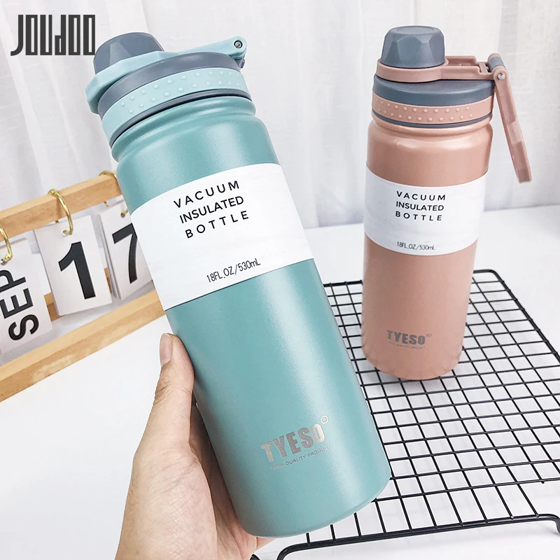 

JOUDOO 530ML Creative 304 Stainless Steel Vacuum Flasks Direct Drinking Sport Thermoses Portable Water Tea Student Bottle 35