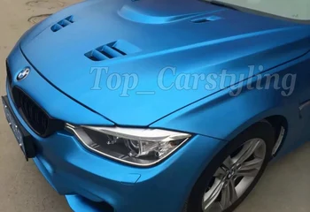 

Wholsale Aluminum Blue Matte chrome car wraps Chrome Matte Blue wrapping vinil foile car decals with Bubble Free 1.52x20m/roll